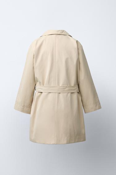 BASIC LONG TRENCH COAT - camel by Zara - Image 3
