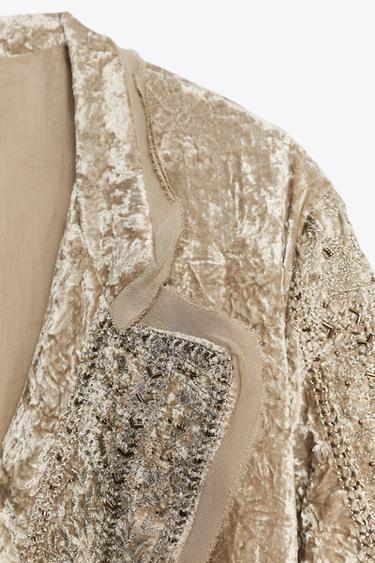KIMONO EN VELOURS BRODÉ ZW COLLECTION LIMITED EDITION - Ocre de Zara - Image 6