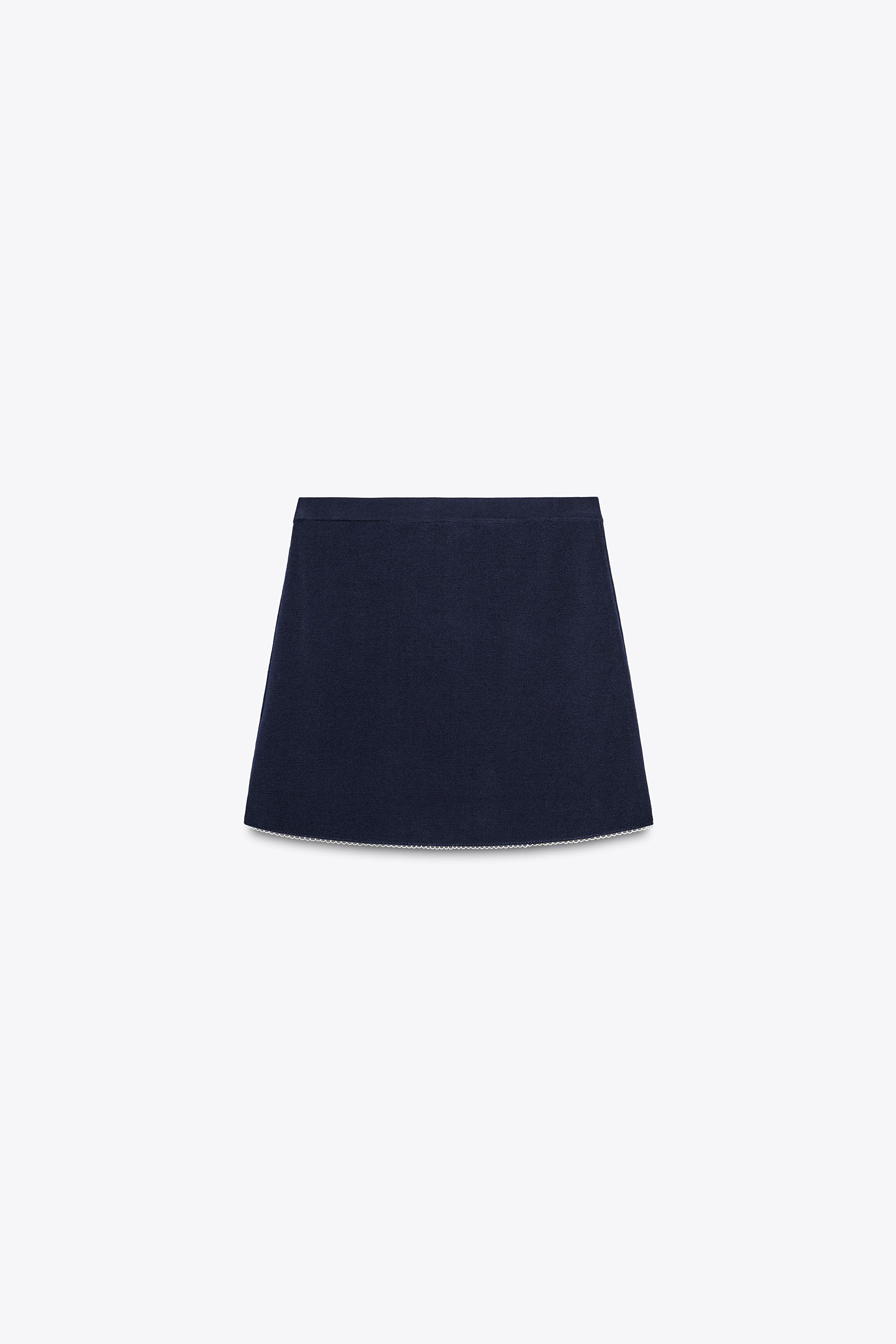 【ZARA】トリム付きミニニットスカート | 2142/041/401 ZARA】トリム付きミニニットスカート | 2142/041/401 (ZARA