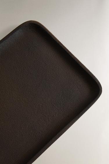 BLACK METAL TRAY - charcoal grey by Zara - Image 2
