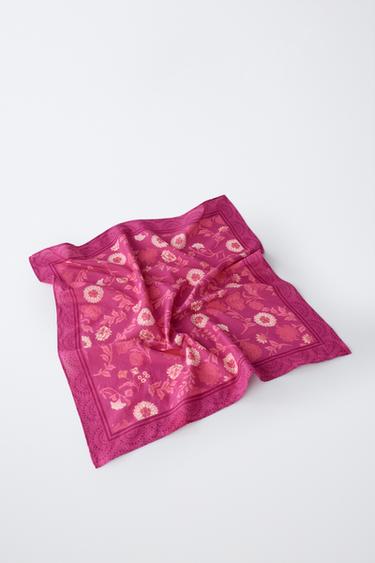 FLORAL BANDANA - Raspberry by Zara