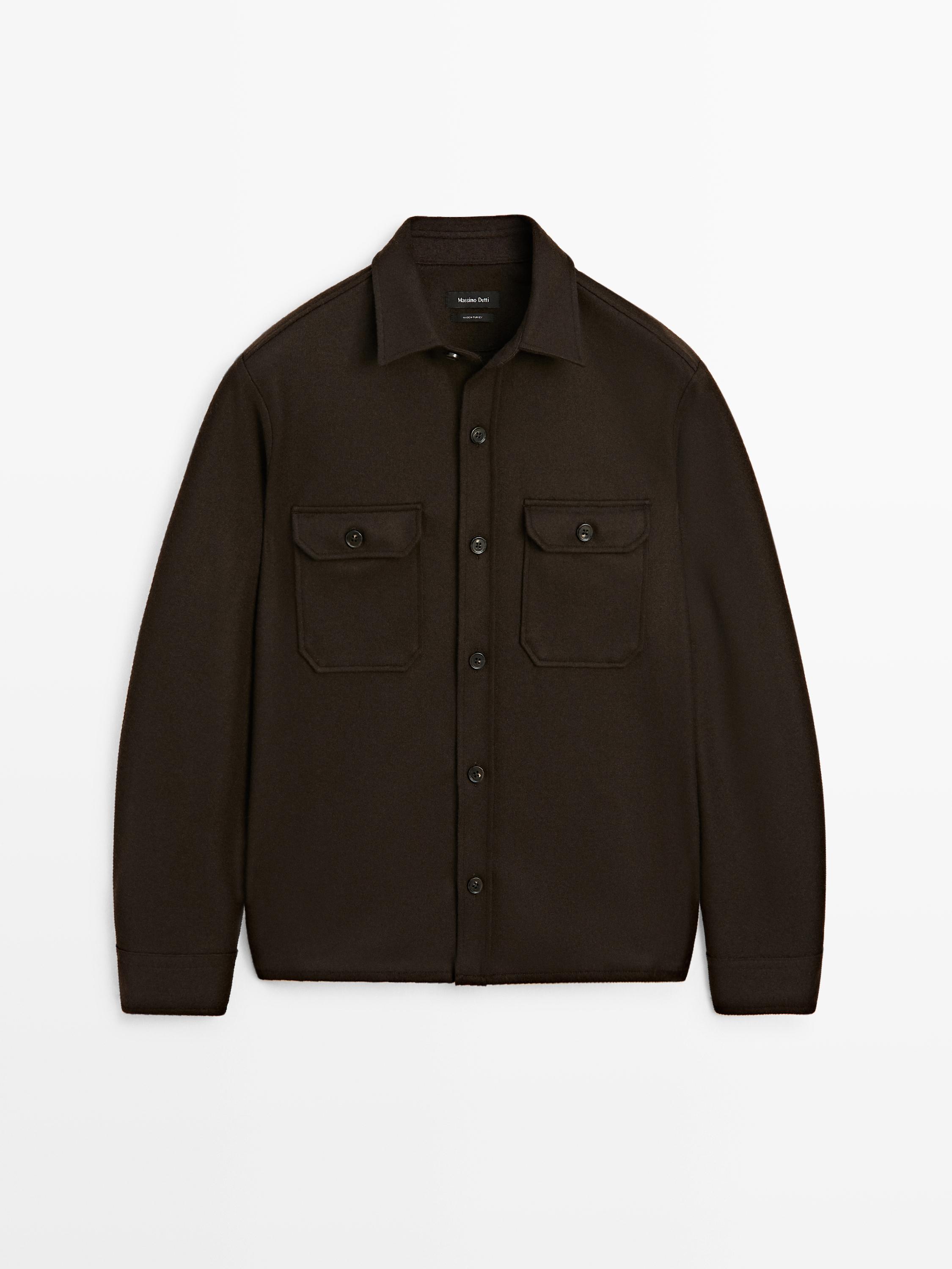 100% wool overshirt with pockets