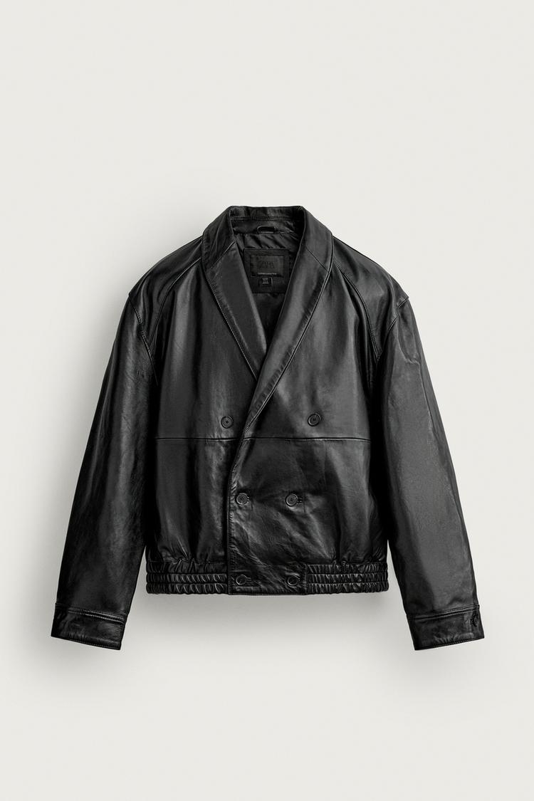 CROPPED LEATHER FIT BLAZER