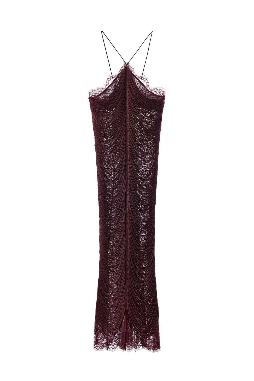 FRINGED LACE HALTER DRESS - image 3