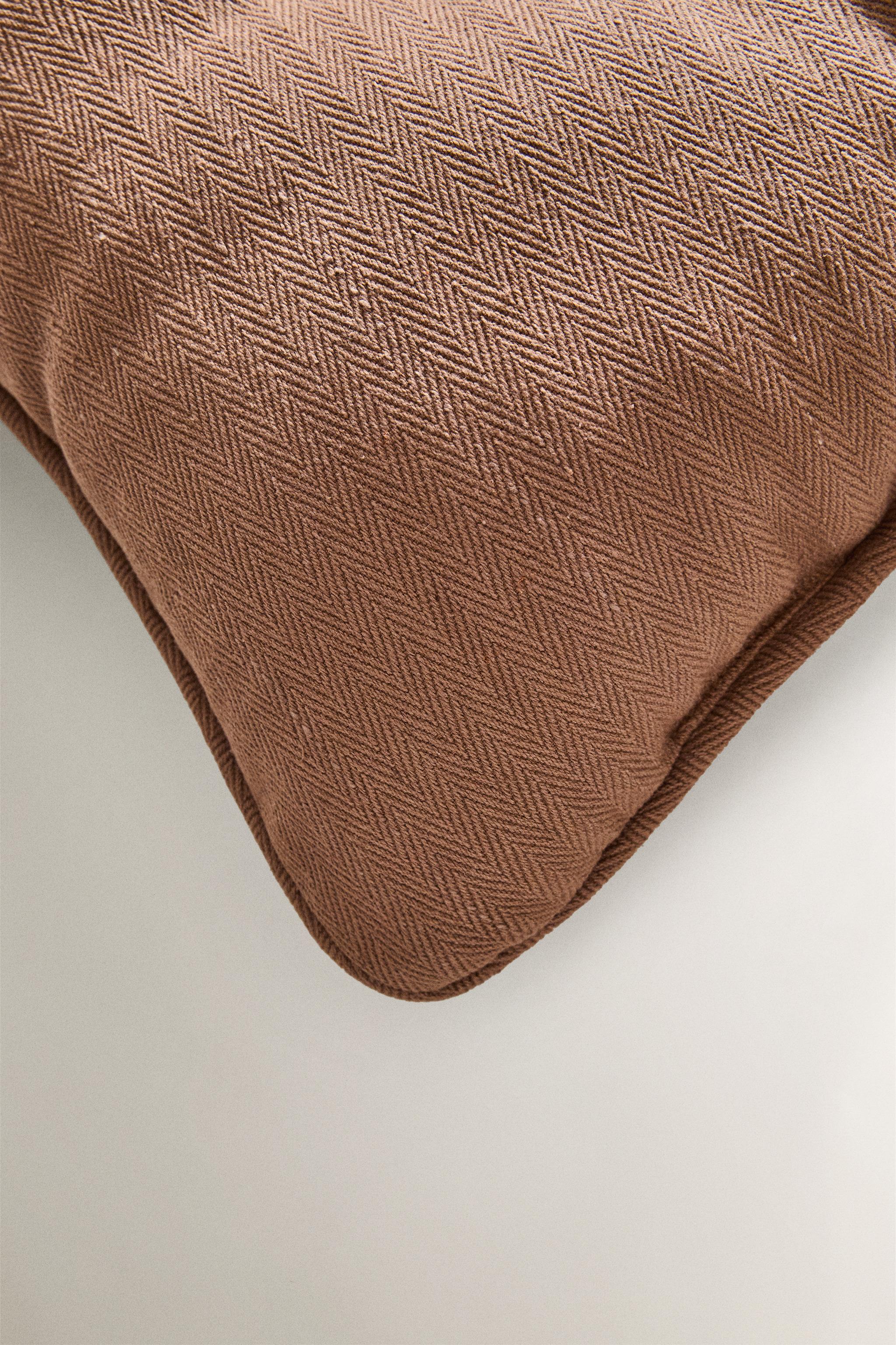 TEXTURED COTTON CHAIR CUSHION — Pink