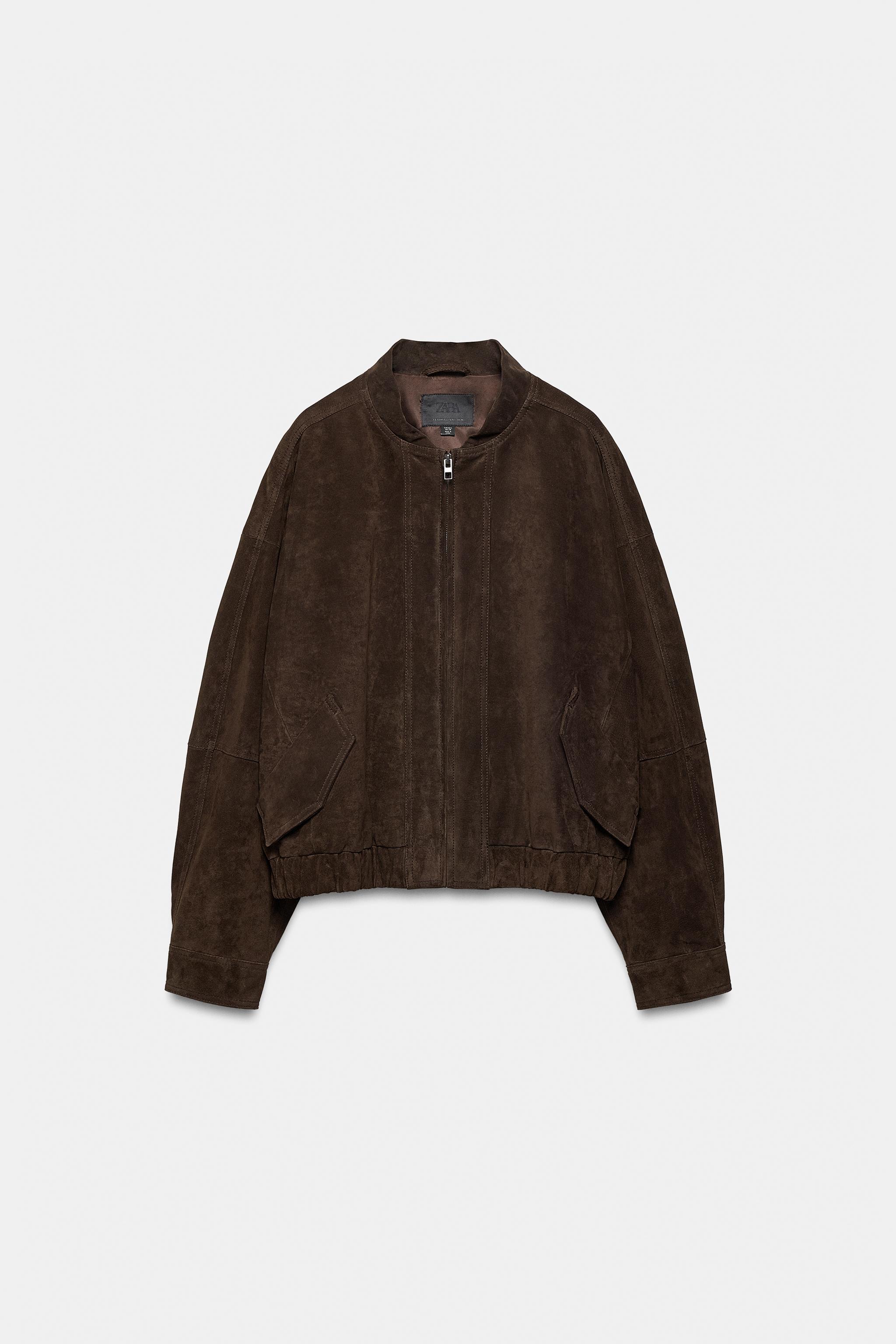 BLOUSON BOMBER 100% CUIR DAIM