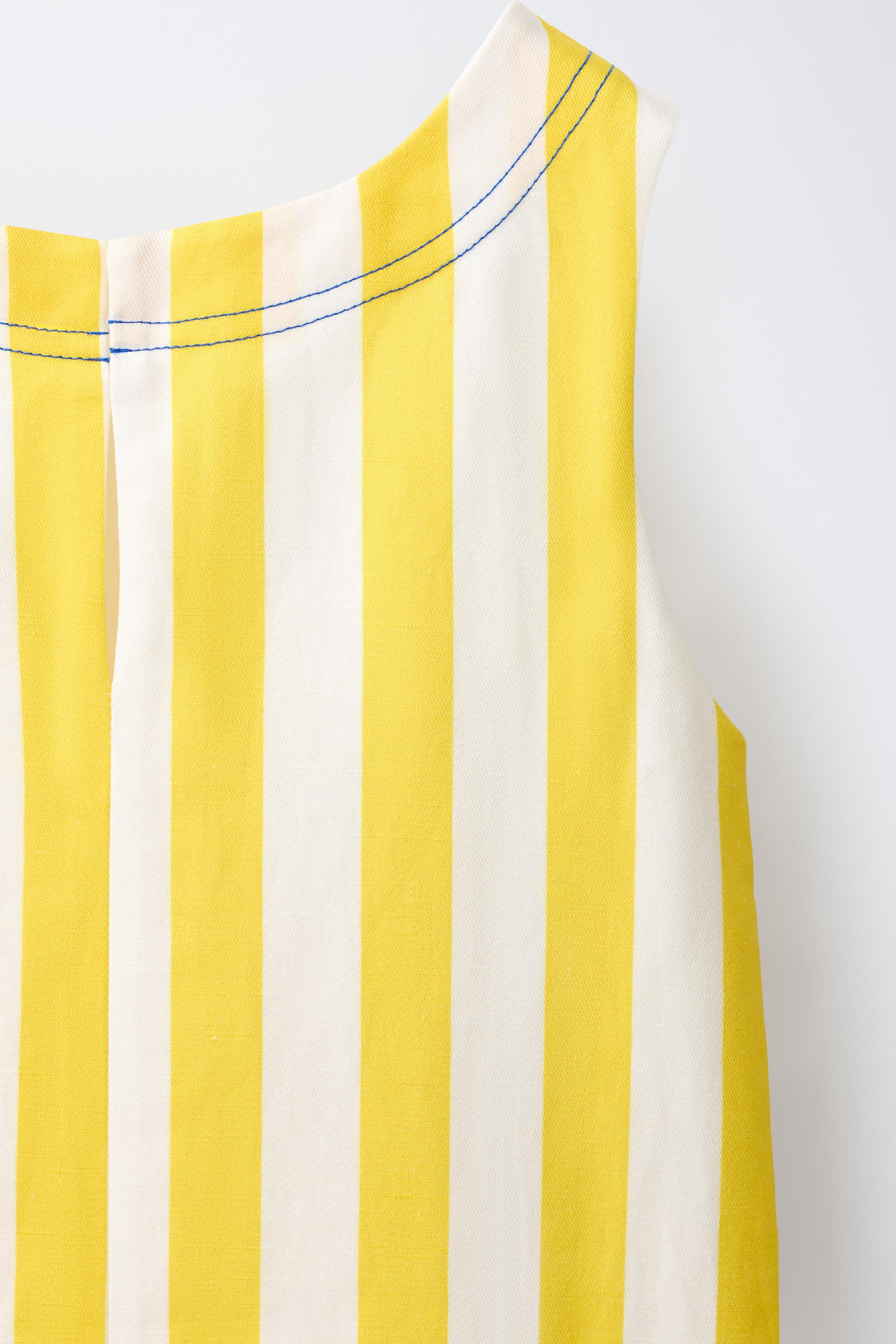 Детские платья Zara CONTRAST TOPSTITCH STRIPED DRESS — фото 4