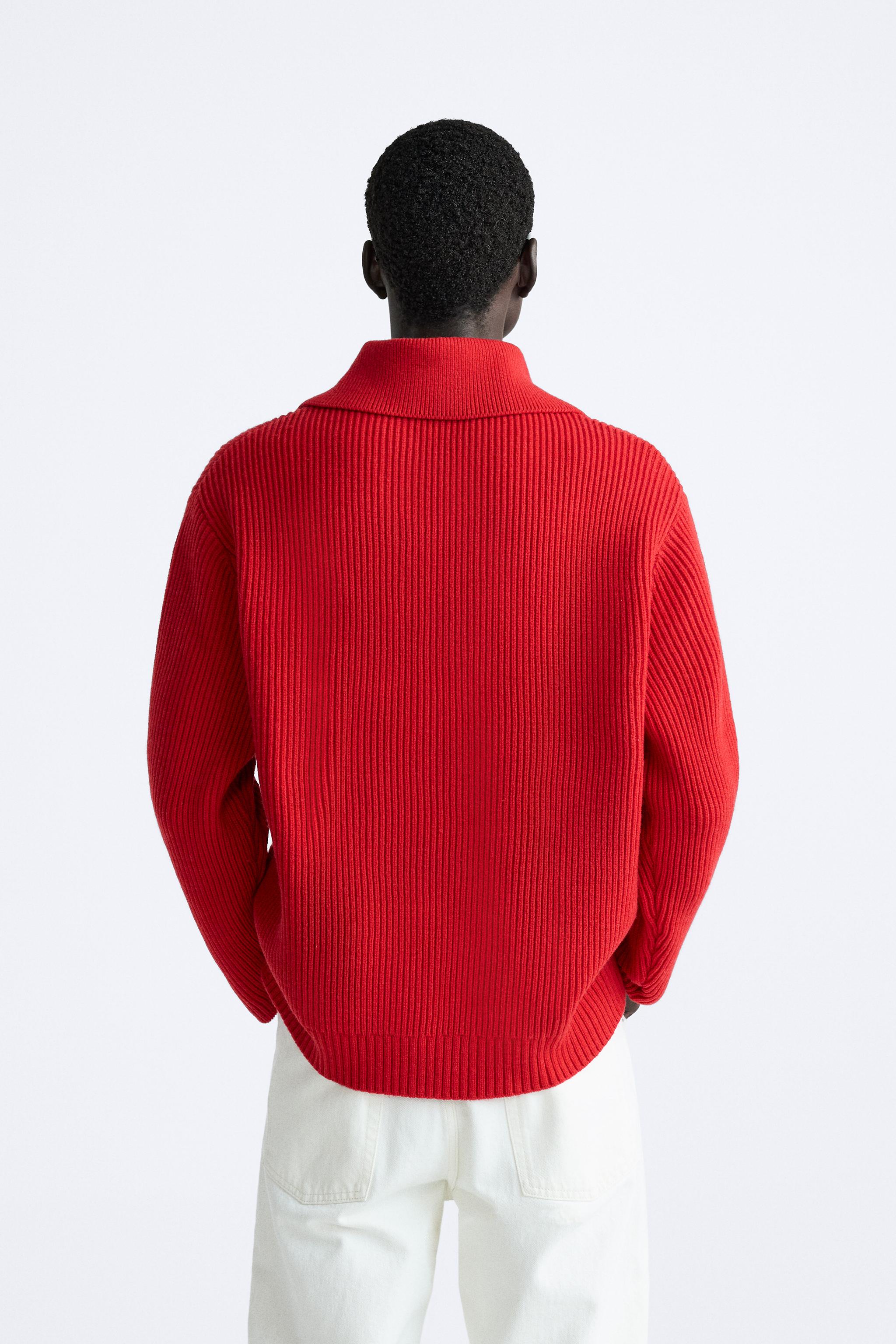 Red on sale sweater zara