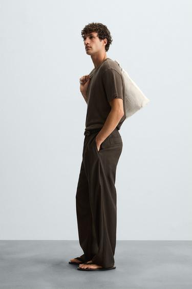 T-SHIRT COTON TEXTURÉ - Marron de Zara - Image 3