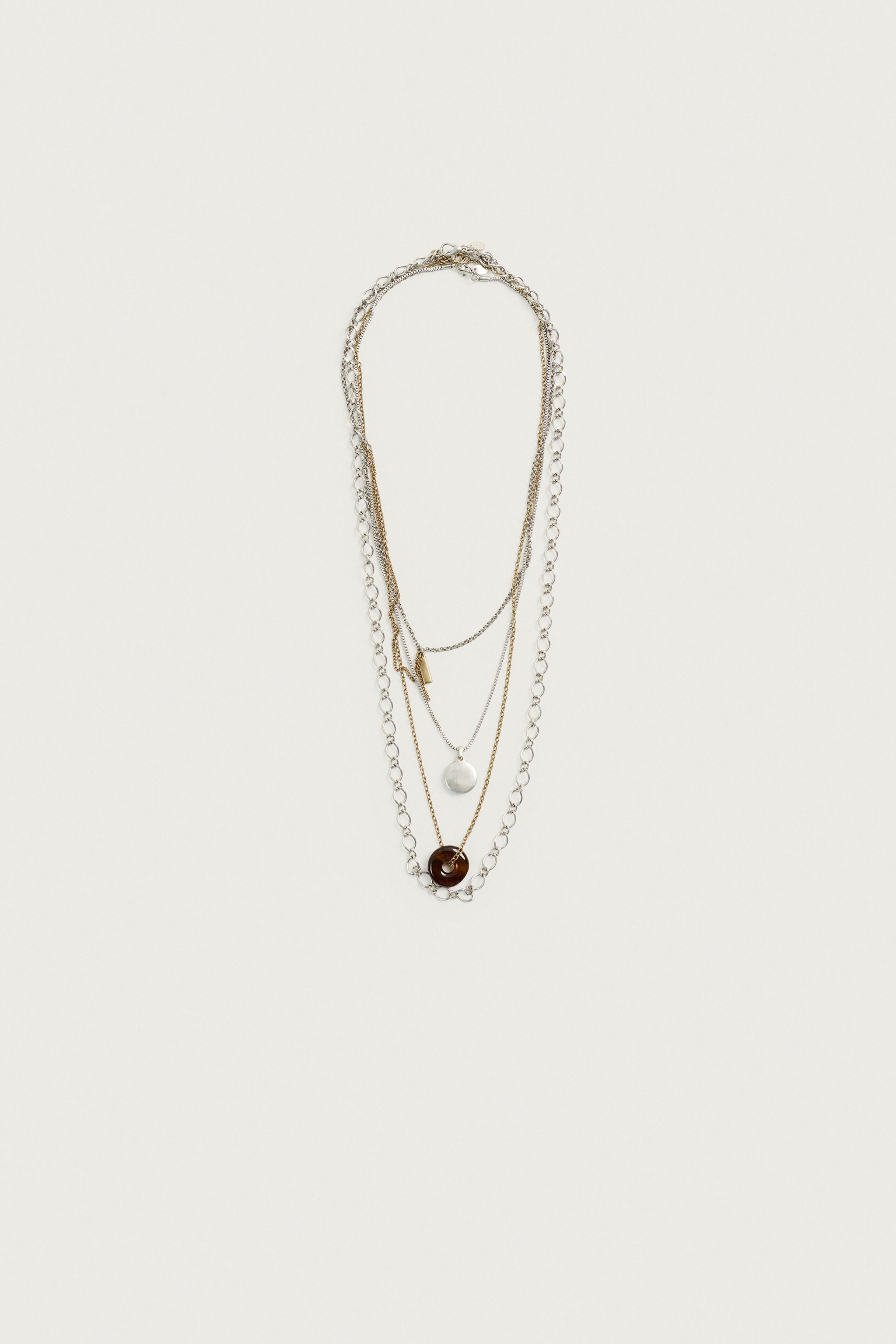 SET OF 4 MIXED NECKLACES — Multicolored