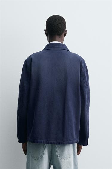 VESTE DÉLAVÉE À POCHES - Bleu roi de Zara - Image 2