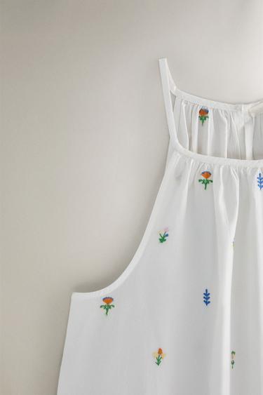 CHEMISE DE NUIT COTON MINIFLEUR - Blanc de Zara - Image 2