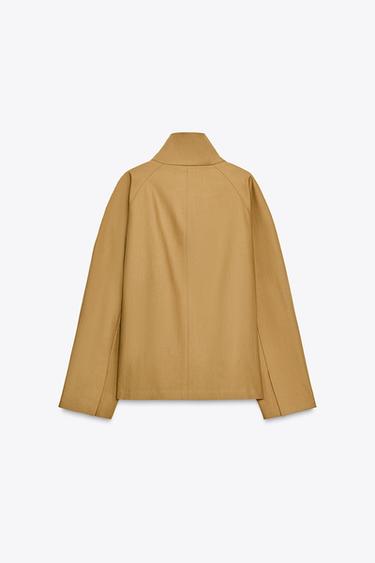 ZW COLLECTION COTTON OVERSHIRT - Caramel by Zara - Image 7
