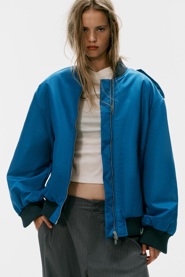 Chaqueta bomber oversize trabillas