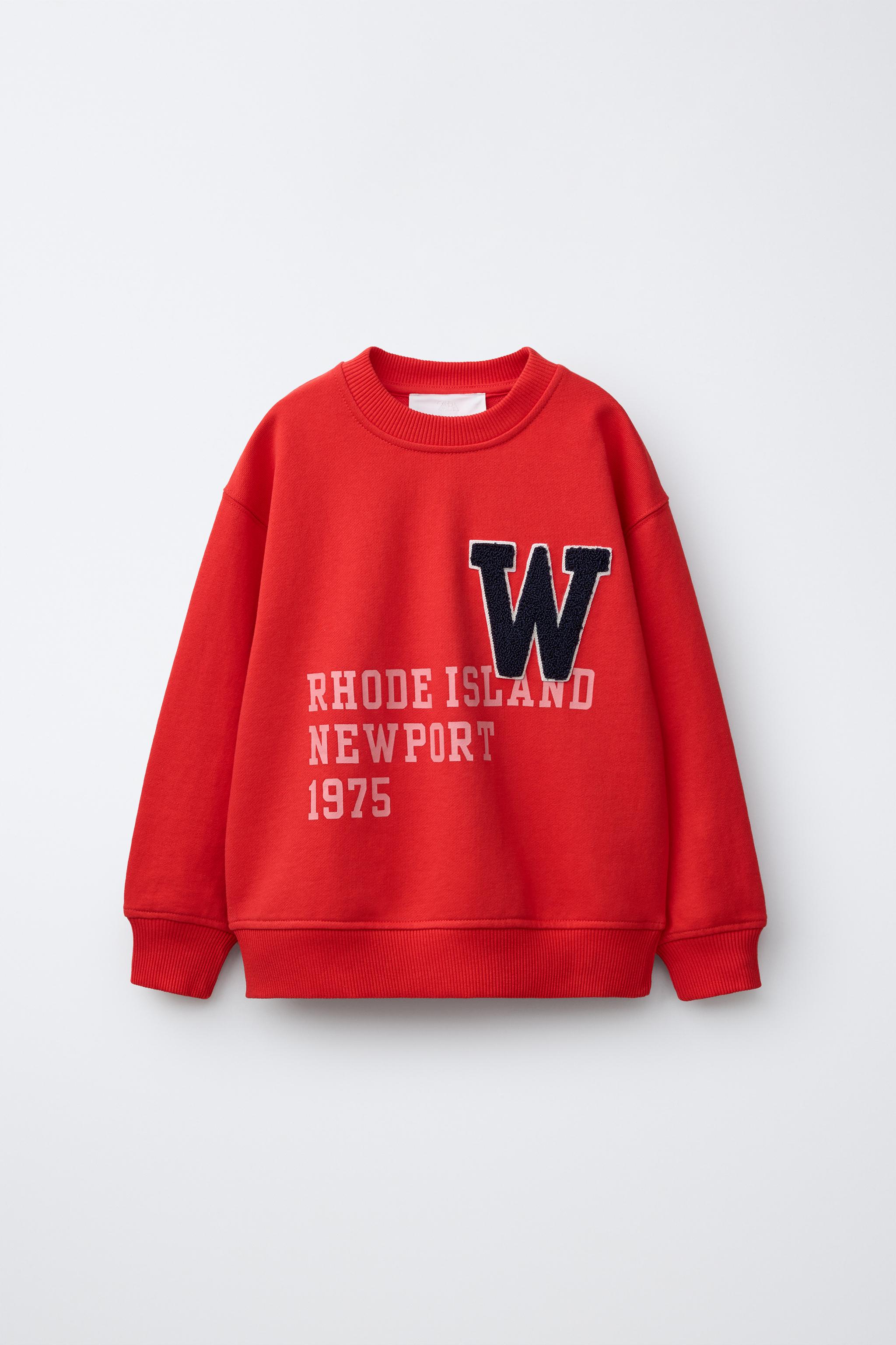 LOOP PATCH TEXT PRINT SWEATSHIRT - Red | ZARA United States
