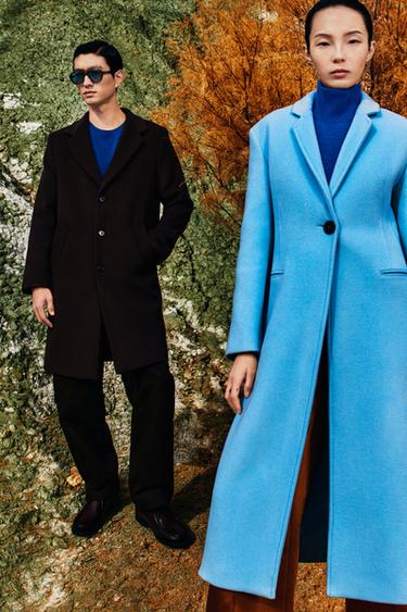 REGULAR FIT WOOL COAT - Brown by Zara