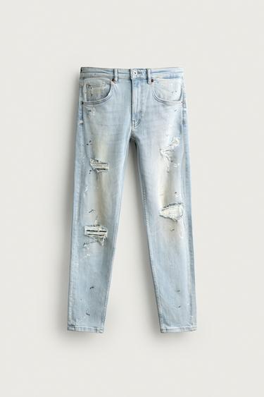 JEANS SKINNY FIT ROTOS - Azul claro de Zara