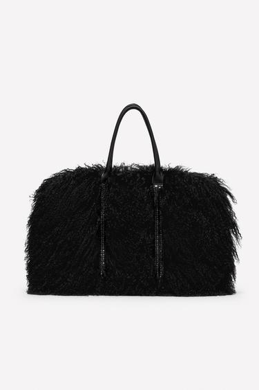Zara FUR SHOPPER BAG LUDOVIC DE SAINT SERNIN x ZARA - Black - Image 0