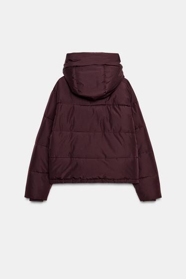 ANORAK COURT À CAPUCHE DÉPERLANT COUPE-VENT - Bordeaux de Zara - Image 6