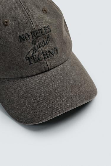 CASQUETTE LAVÉE INSCRIPTION BRODÉE - Gris de Zara - Image 5