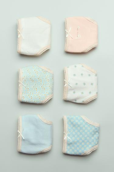 AGES 6-14/ PACK OF SIX DAISY BRIEFS - Multicoloured by Zara
