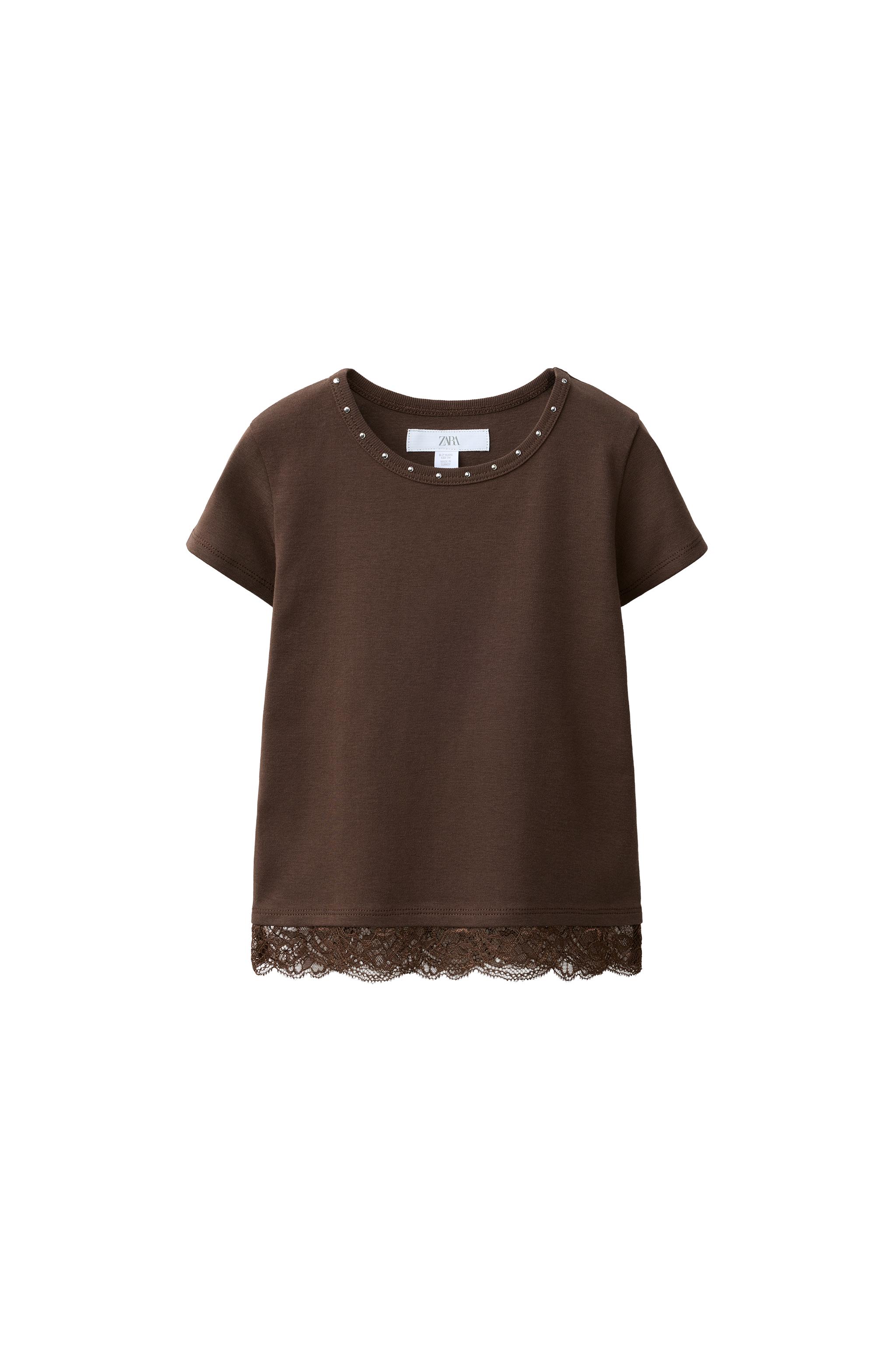 CAMISETA TACHAS BAJO ENCAJE