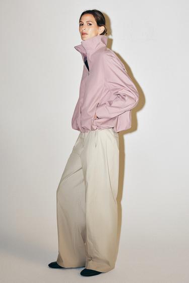Zara ZW COLLECTION HIGH-NECK JACKET - Dusty mauve - Image 0