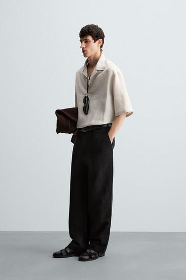 CHEMISE POLO 100 % LIN - Beige clair de Zara - Image 3