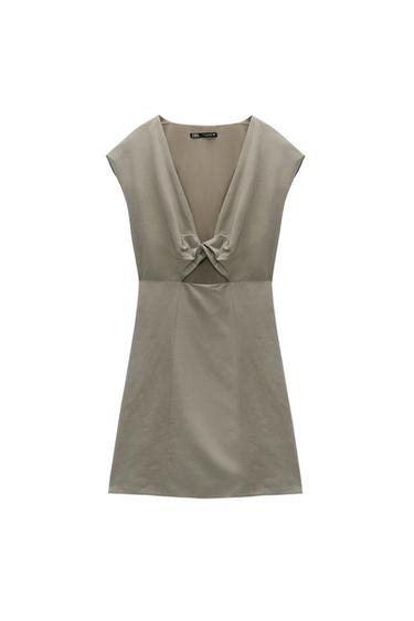 LINEN BLEND SHORT DRESS