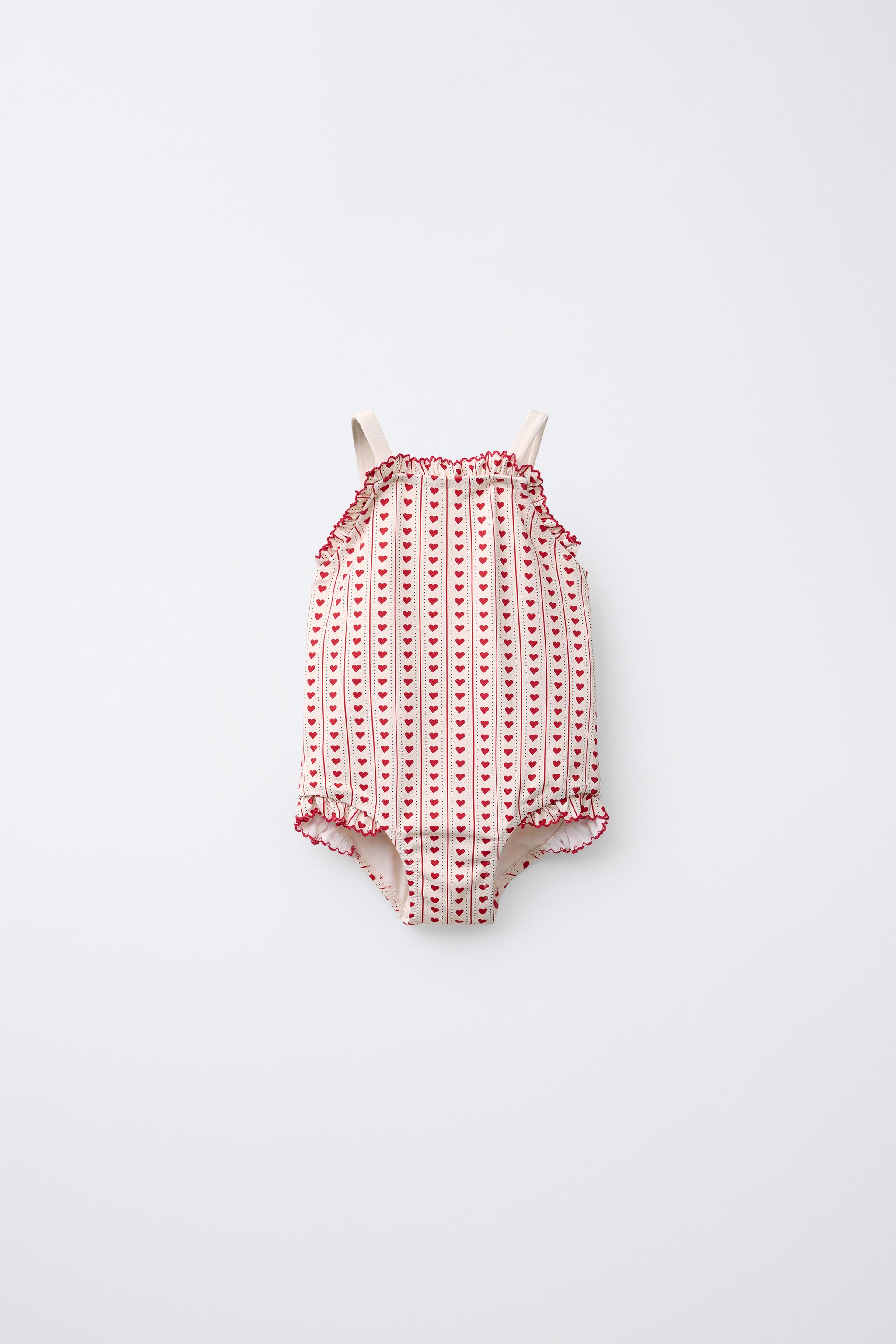 1-6 YEARS/ HEART PRINT SWIMSUIT