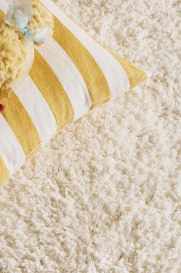 RECTANGULAR TEXTURED COTTON RUG - White by Zara - Image 6