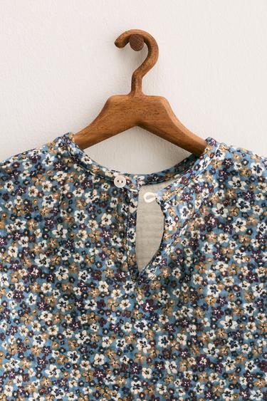 ZARA TIMELESS - FLORAL PRINT BLOUSE - Green / Blue by Zara