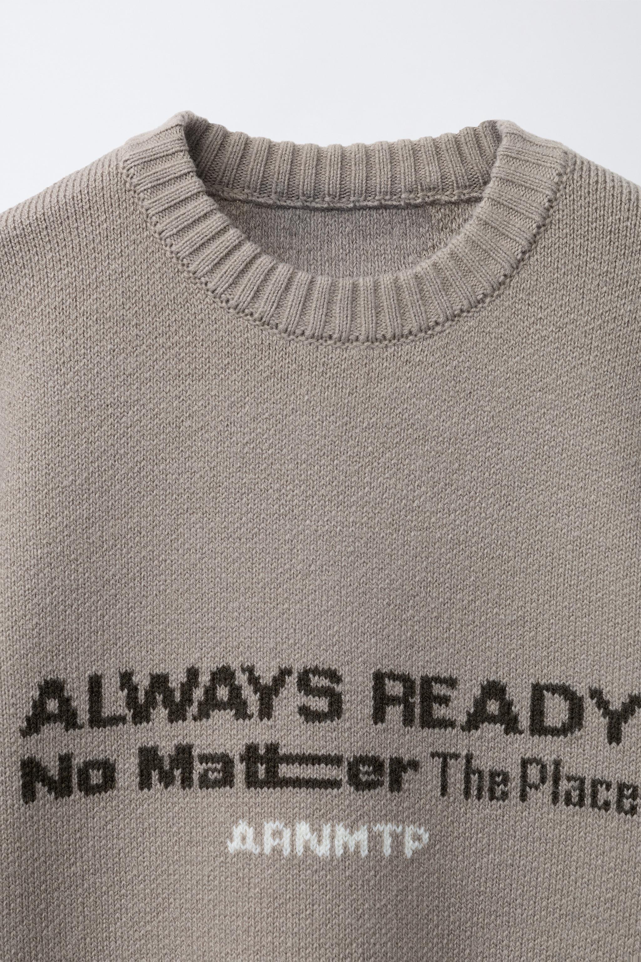 KNIT JUMPER WITH PRINTED TEXT