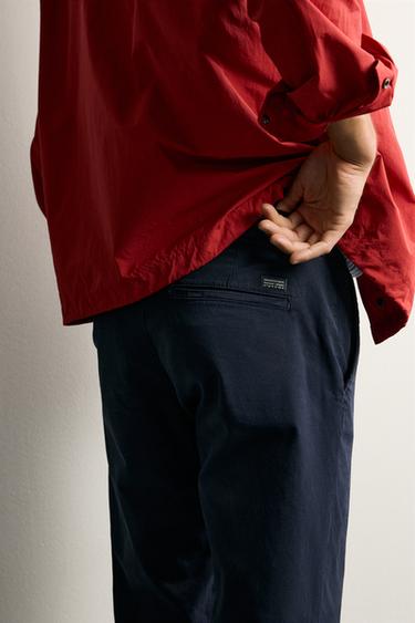 SKINNY FIT CHINOS - Navy blue by Zara