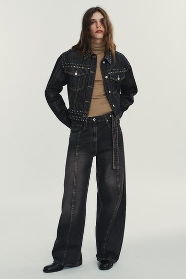 TRF OVERSIZED LOW-RISE JEANS - Midnight blue by Zara
