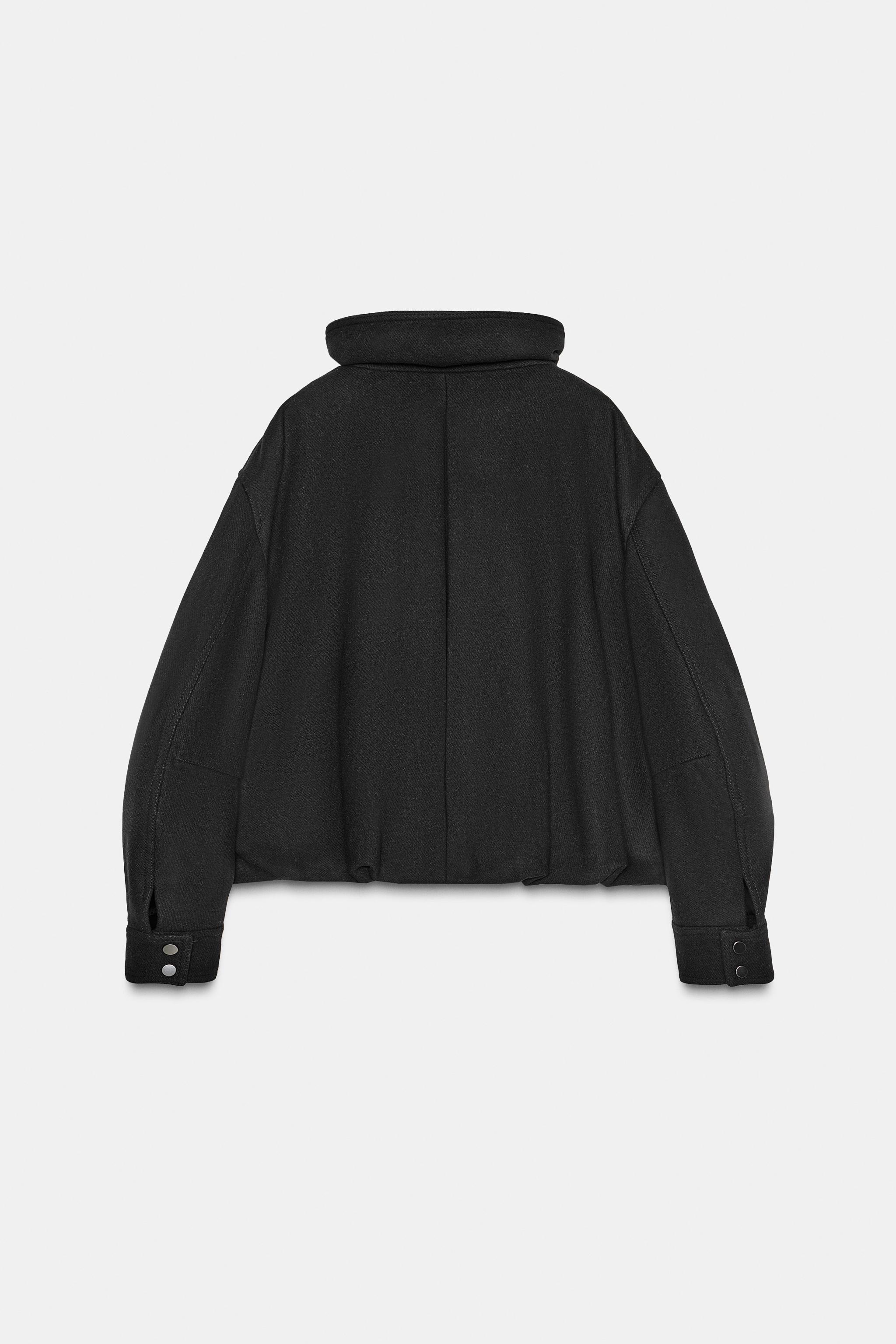 ZW COLLECTION ウール ミニマル ボンバージャケット - カーキ