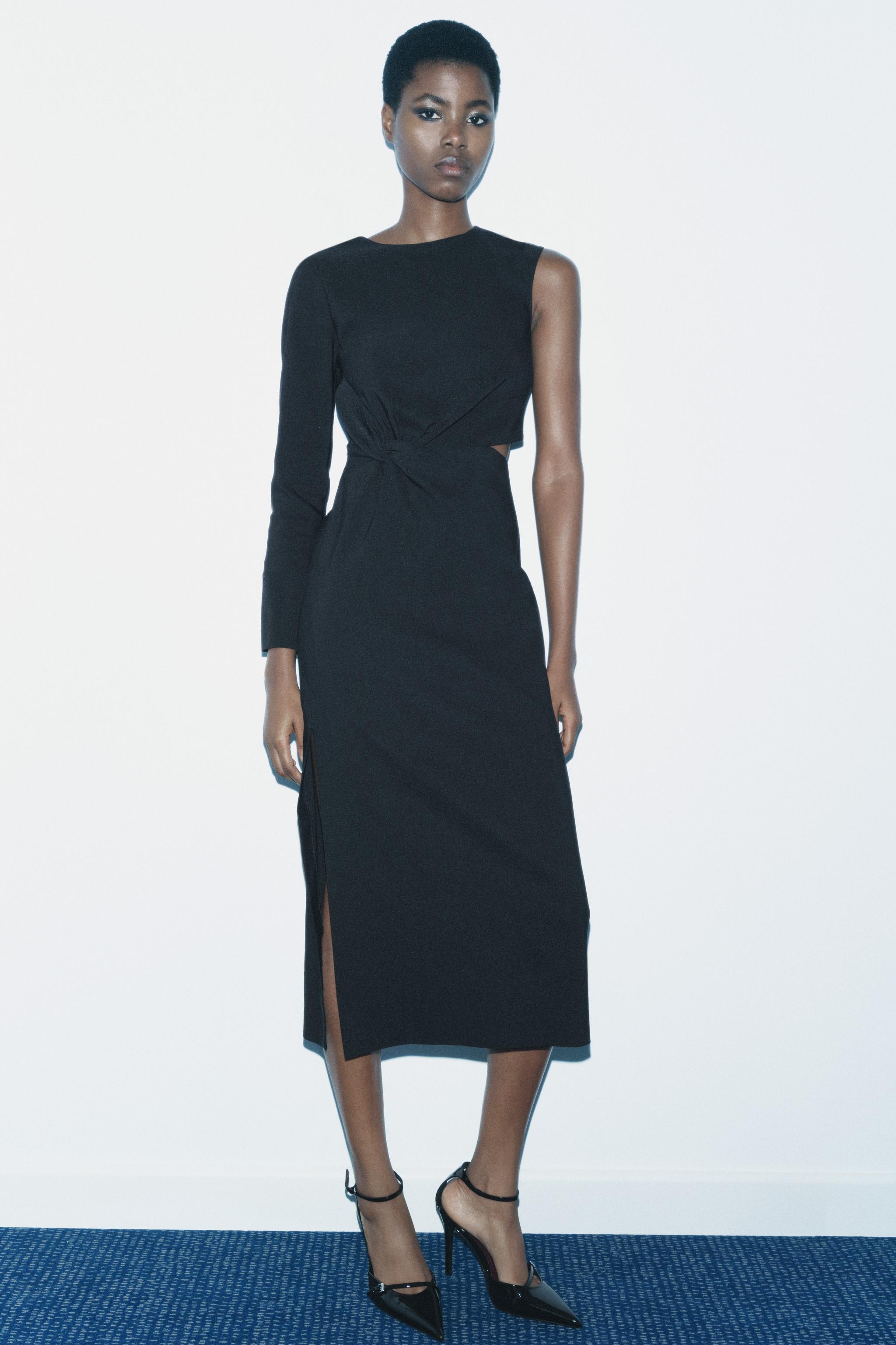 ZW COLLECTION DRESS WITH CUT OUT DETAIL Black ZARA United Kingdom