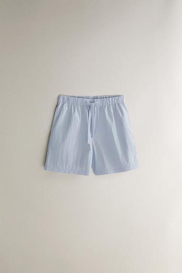 BOMULDSSHORTS - lys blå fra Zara