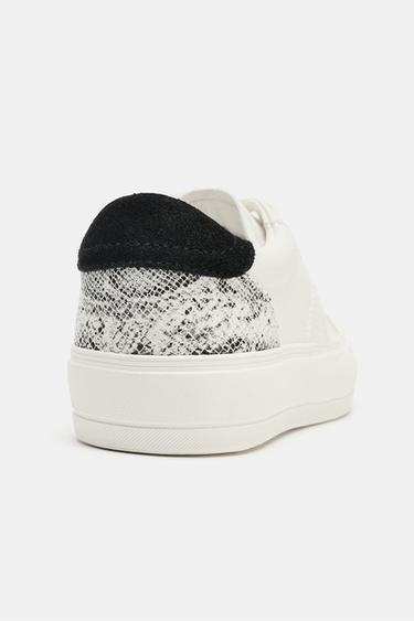 ANIMAL PRINT SNEAKERS - Ecru White by Zara - Image 3