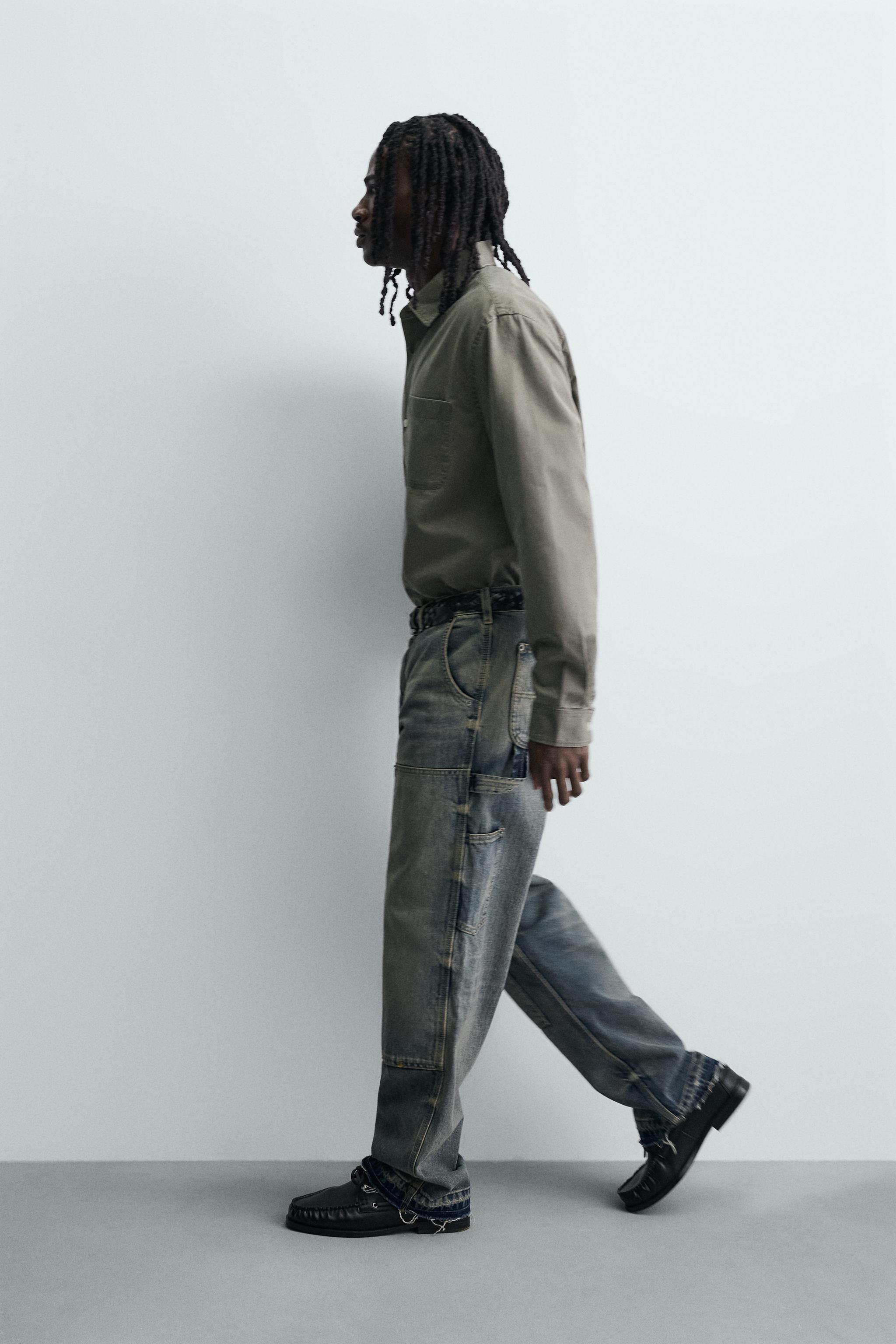 WASHED CARPENTER POCKET JEANS