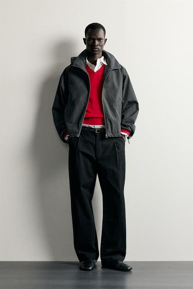 RELAXED FIT PLEATED CHINO TROUSERS - Black by Zara - Image 0