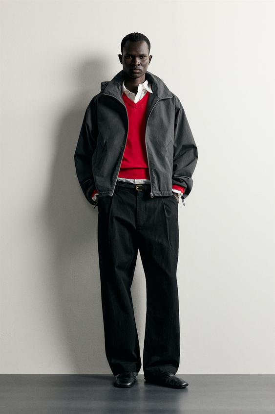 RELAXED FIT PLEATED CHINO TROUSERS - Black by Zara - Image 0