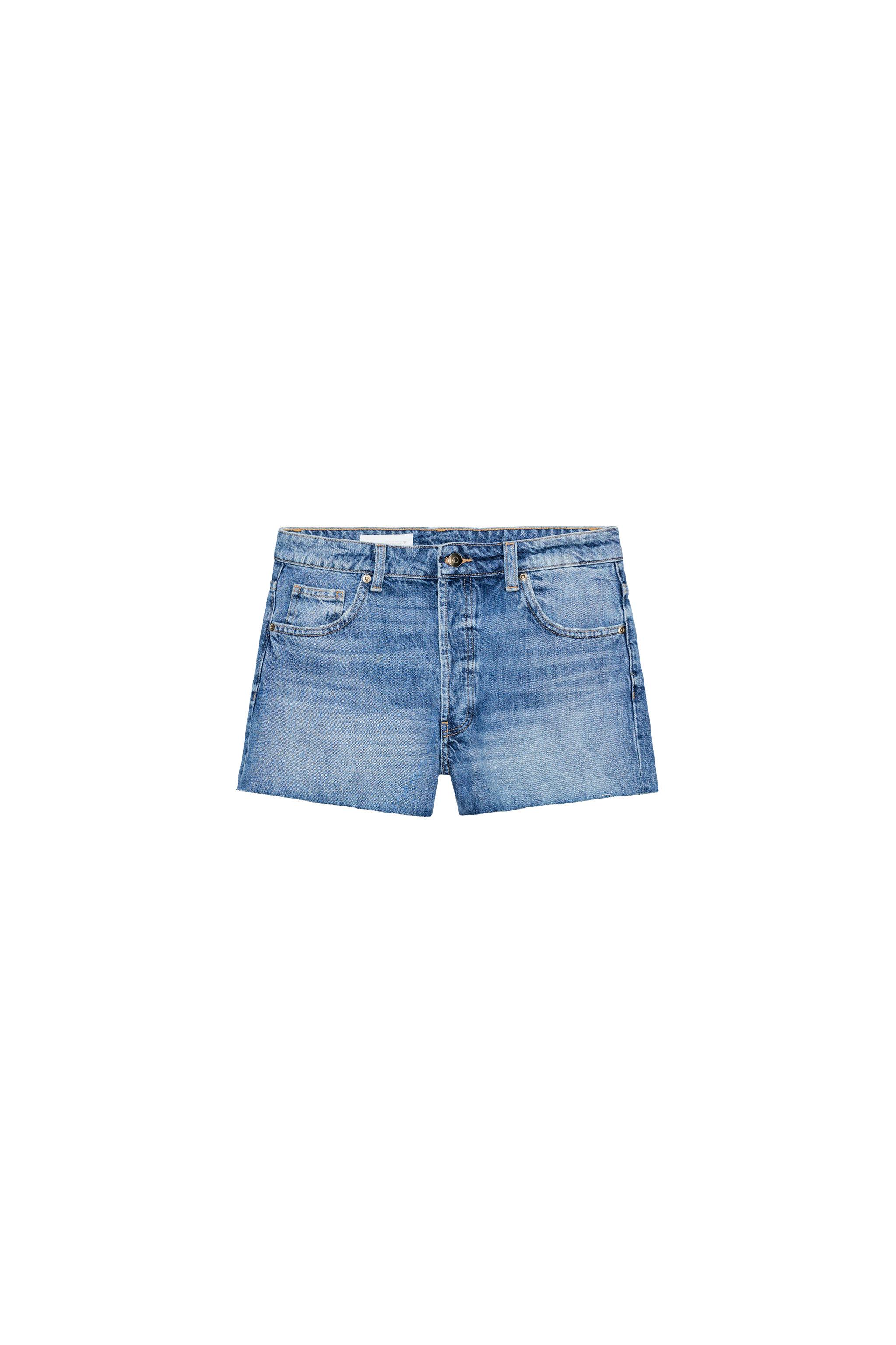 TRF BAGGY LOW-RISE DENIM SHORTS - Blue | ZARA South Africa