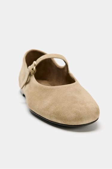 SUEDE BALLERINAS - Sand Brown by Zara - Image 4