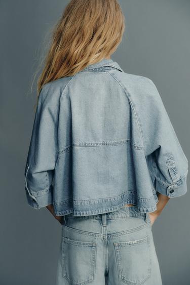 TRF DENIM CAPE JACKET - Mid-blue by Zara - Image 4