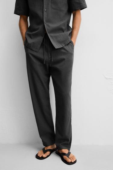 COTTON/LINEN TROUSERS - Grey by Zara - Image 5