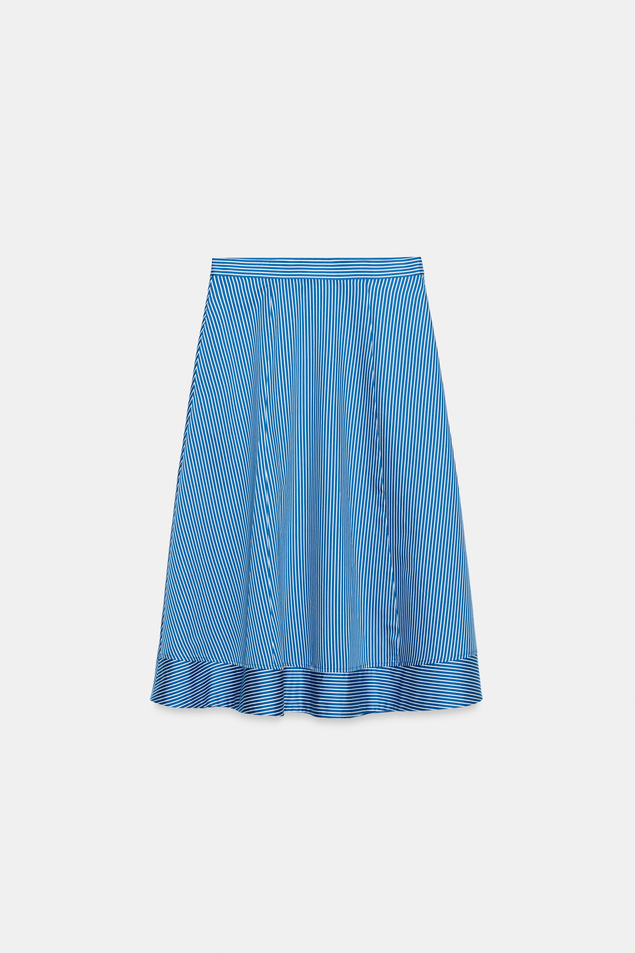 Женские юбки Zara ZW COLLECTION STRIPED A-LINE SKIRT — фото 4