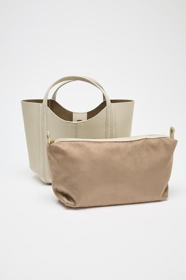 MINI CITY BAG WITH TOPSTITCHING - Ecru by Zara - Image 4