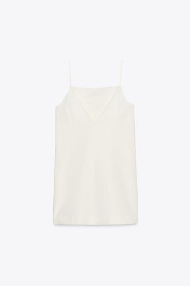 EMBROIDERED LINEN BLEND DRESS ZW COLLECTION - White by Zara - Image 5
