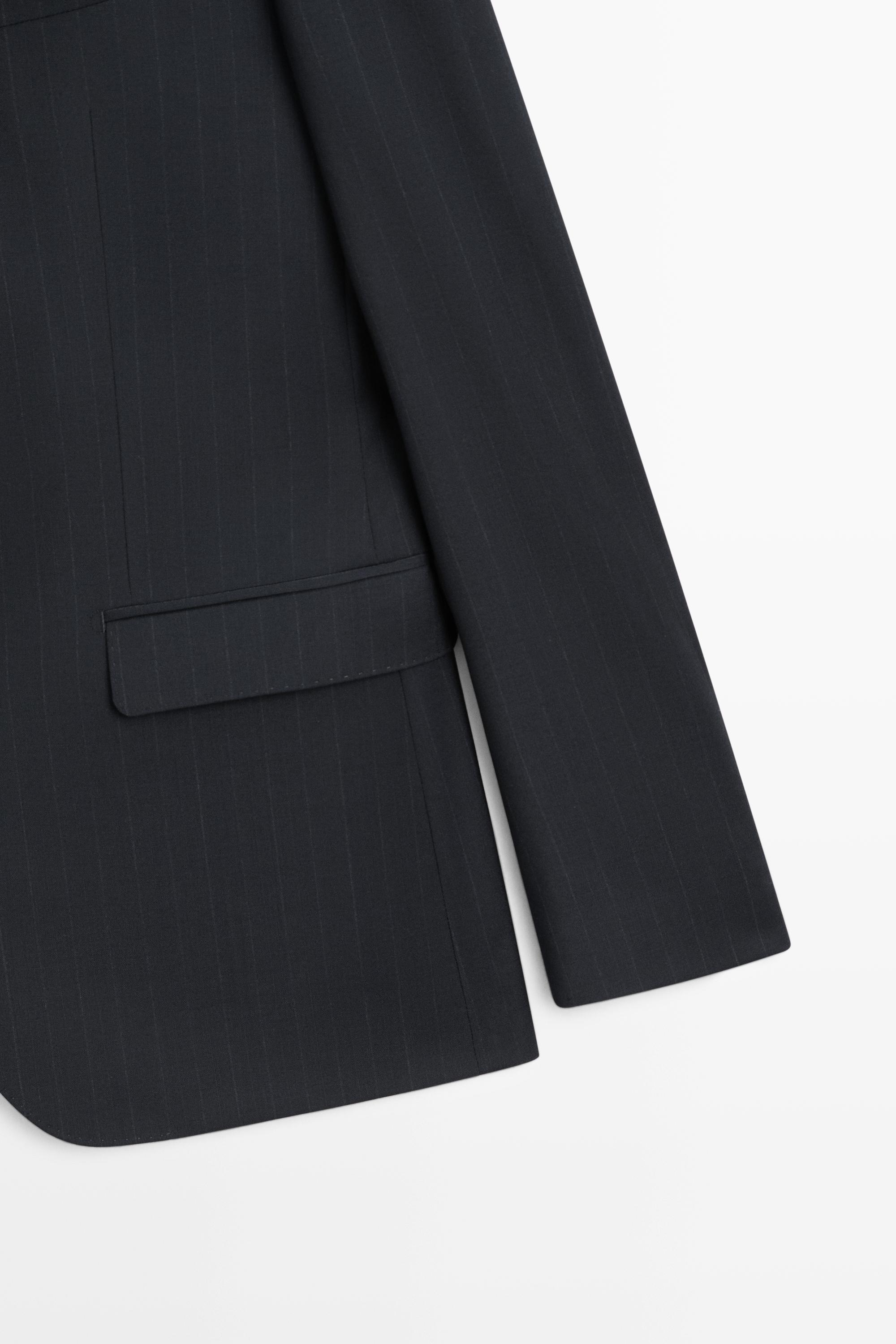 Striped 100% cool wool suit blazer